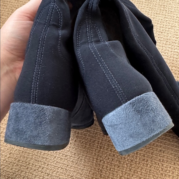 Stuart Weitzman 6.5M City Block 50/50 Blue Suede Stretch Boots - Picture 11 of 12